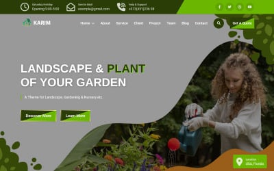 Карим — HTML5-шаблон целевой страницы садоводства и ландшафтного дизайна
