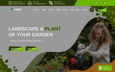 Karim - Modèle de page de destination HTML5 pour le jardinage et l&amp;#39;aménagement paysager