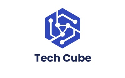 Modèle de logo de cube technologique moderne