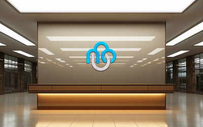 Modello per interni mockup logo parete