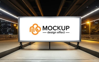 Subway station white board logo mockup or subway outdoor advertising billboard mockup