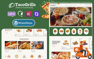TacoGrills - Tema de comida rápida de WooCommerce para hamburguesas y pizzas