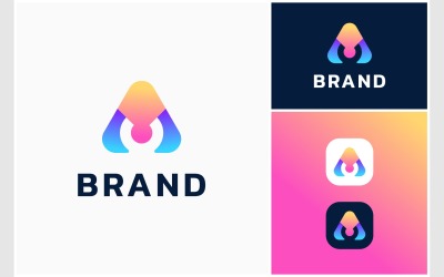 Bokstaven En Färgglad Gradient Modern Logotyp