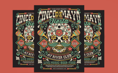 Cinco De Mayo Fiesta Flyer-Plakat-Vorlage