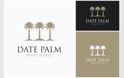 Dates Palm Tree Silhouette Logo