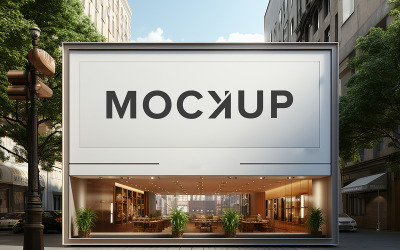 Insegna del negozio mockup logo realistico