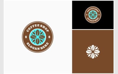 咖啡自然徽章邮票标志