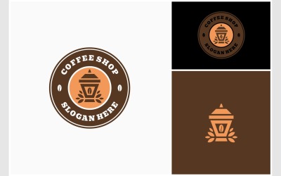 Kahve Geleneksel Rozet Damga Logosu