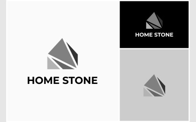 Logo domu z kamienia i kamienia