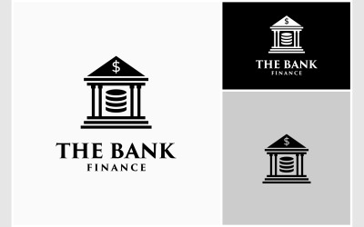 Logotipo De Finanzas De Dinero De Banco De Columna