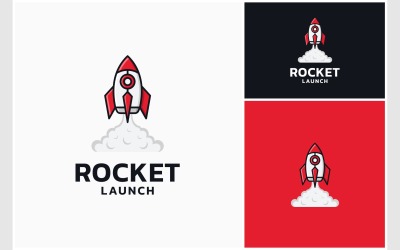 Logotipo de lanzamiento de nave espacial cohete