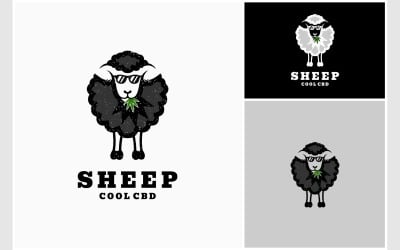 Logotipo de silhueta legal de ovelha CBD