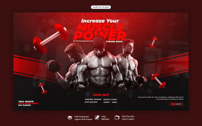 Spor Salonu ve Fitness Web Banner Şablonu