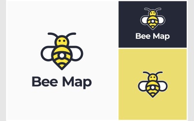 Bee Pin Map Location Logo