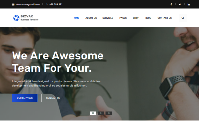 Bizvax – Vállalati és üzleti szolgáltatások többcélú HTML5 webhelysablon