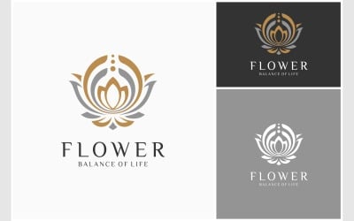 Blomma Meditation Chakra Yoga Logotyp