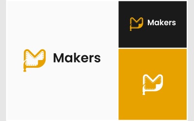 Bokstaven M Hammer Build Craft Logo