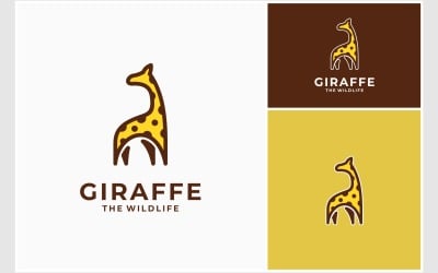 Giraffe Wildlife Mascot Illustration Logo