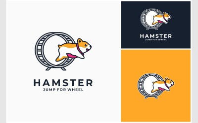 Hamster Wheel Mascot Logotyp