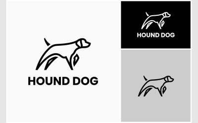 Hound Dog Vázlat Illusztráció Logo