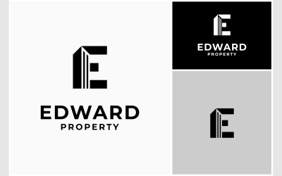 Logotipo Do Edifício De Apartamentos Letra E