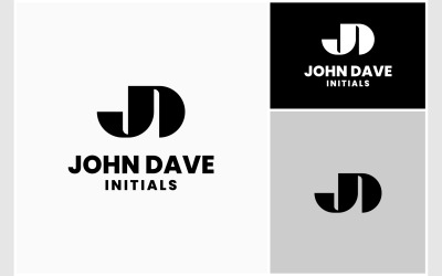 Letter JD initialen minimalistisch logo