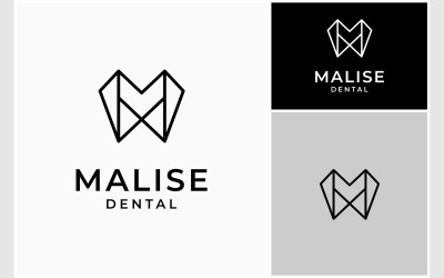 Letter M tandheelkundig minimalistisch logo