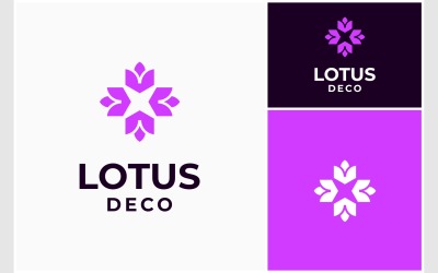 Logo De Décoration De Fleur De Lotus