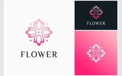 Logo élégant de décoration de tulipe de fleur