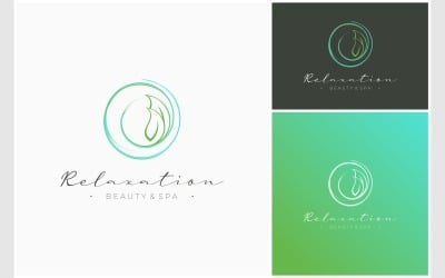 Logotipo De Relajación De Hoja De Pincel Circular