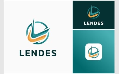 Logotipo del círculo moderno colorido de la letra L