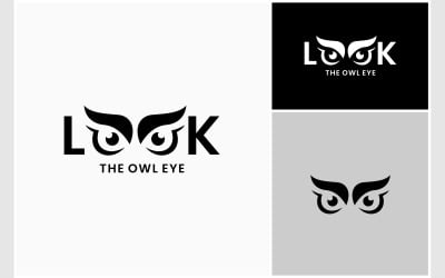 Look Owl Eye Wordmark Logo
