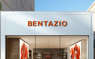 Modello psd mockup logo facciata negozio 3d