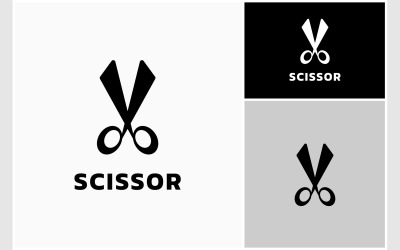 Scissor Haircut Barber Flat Logo
