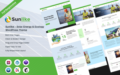 Sunlike – тема WordPress із сонячною енергією та екологією