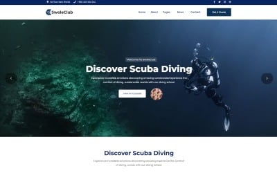 Swole – Tema WordPress da escola do clube de mergulho
