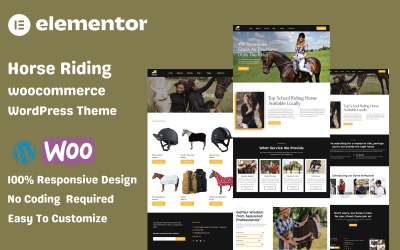 Tema WordPress de equitação Elementor WooCommerce