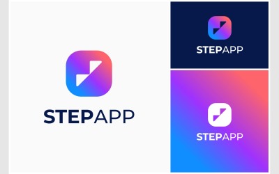 Trappa Steg App Ikon Modern Logotyp