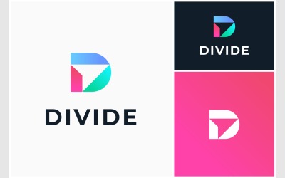 Bokstaven D pil upp modern färgglad logotyp