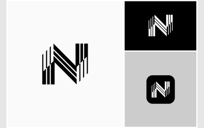 Bokstaven N moderna geometriska kreativa logotyp