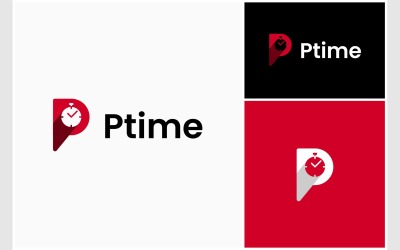Bokstaven P Timer Stoppur Logotyp
