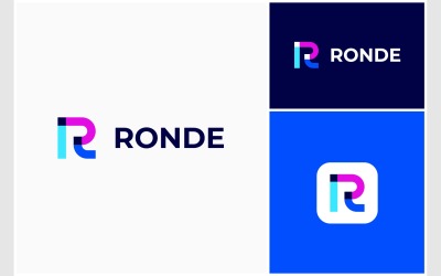 Bokstaven R Inledande modern enkel logotyp