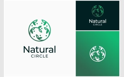 Circle Leaf Nature Floral Logo