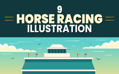 9 Illustrazione di corse di cavalli