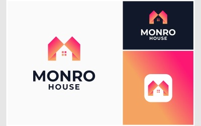 Letter M Home huis kleurrijke Logo