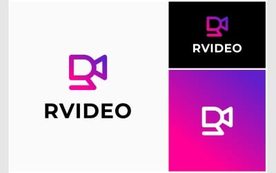 Letter R Video Camera Logo