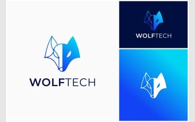 Logotipo da tecnologia cibernética Wolf