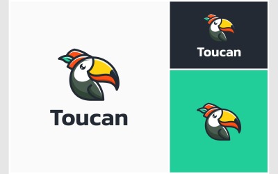 Toekan Vogel Mascotte Cartoon Logo