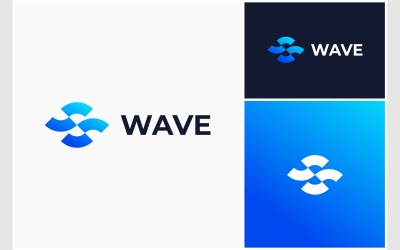 Abstract Wave Flow Water Logo