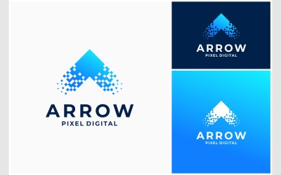 Arrow Up Inovação Pixel Logotipo Digital